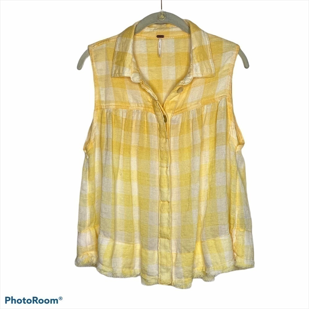 FREE PEOPLE Hey There Sunrise Button Front Shirt - Picture 7 of 12